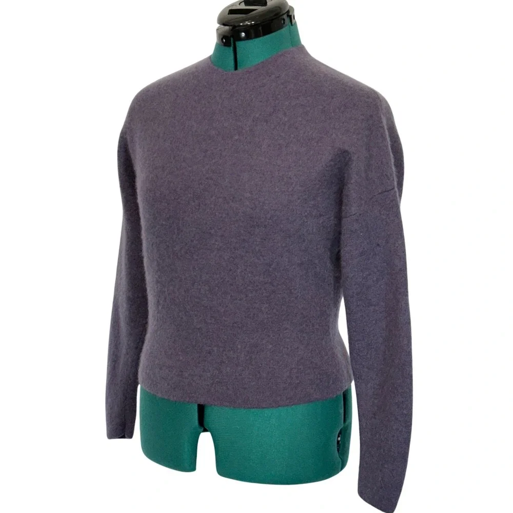 Vince Purple Wool Alpaca‎ Mohair Blend Crewneck Sweater XS Italian Yarn